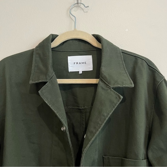 Frame Cotton Utility Workwear Jacket in Rifle Green Size Large - Picture 6 of 13